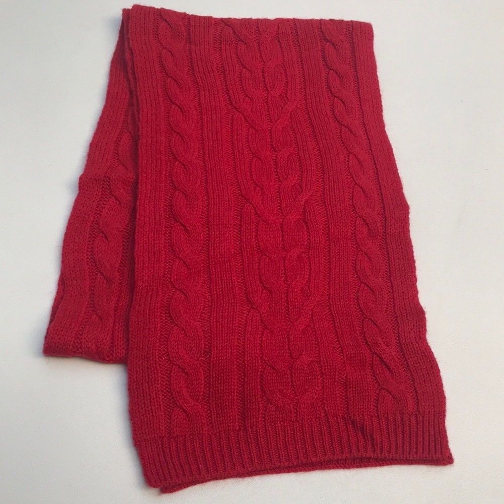Charter Club Red Cashmere & Wool Scarf